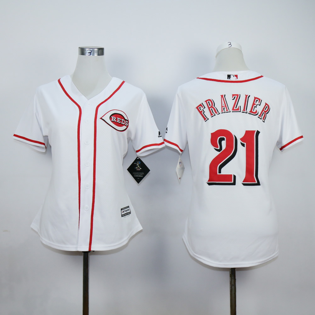 Men MLB Cincinnati Reds #21 Sanders white jerseys